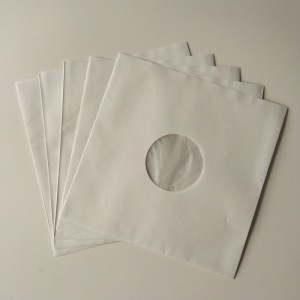 Luvas internas do registro branco do papel de embalagem 33RPM Polylined com furo para 12 registros de vinil