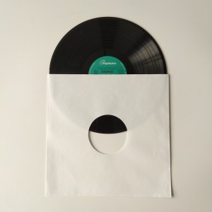 12 Luvas brancas do álbum do registro de papel de embalagem de LP com furo Center